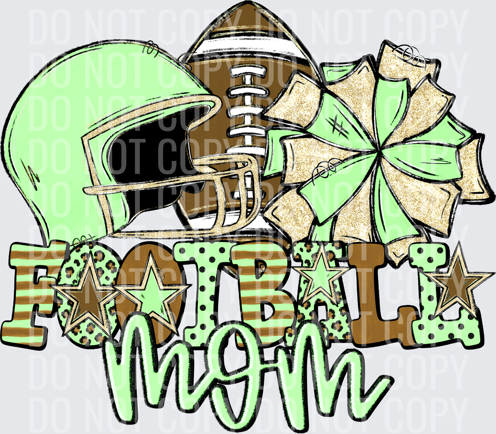 KayndiDesigns 08.26 Football Mom Mint Green