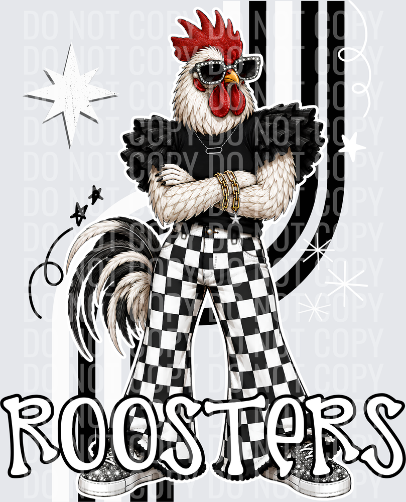 White Roosters Retro