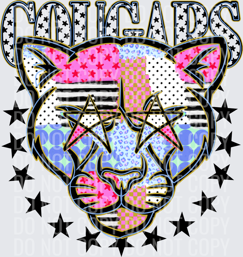 KayndiDesigns 09.26 Patchwork Varisty Stars Cougars