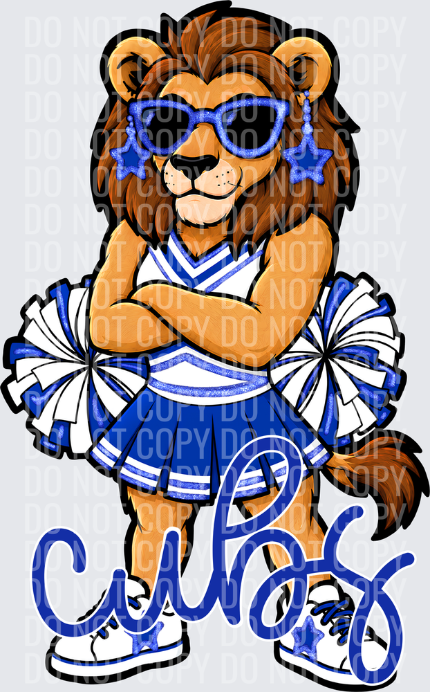 Lions Cubs Cheer Blue White