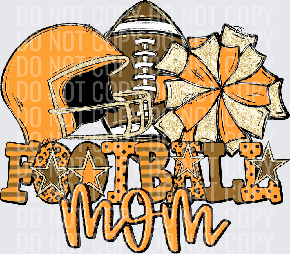 KayndiDesigns 08.26 Football Mom Bright Orange
