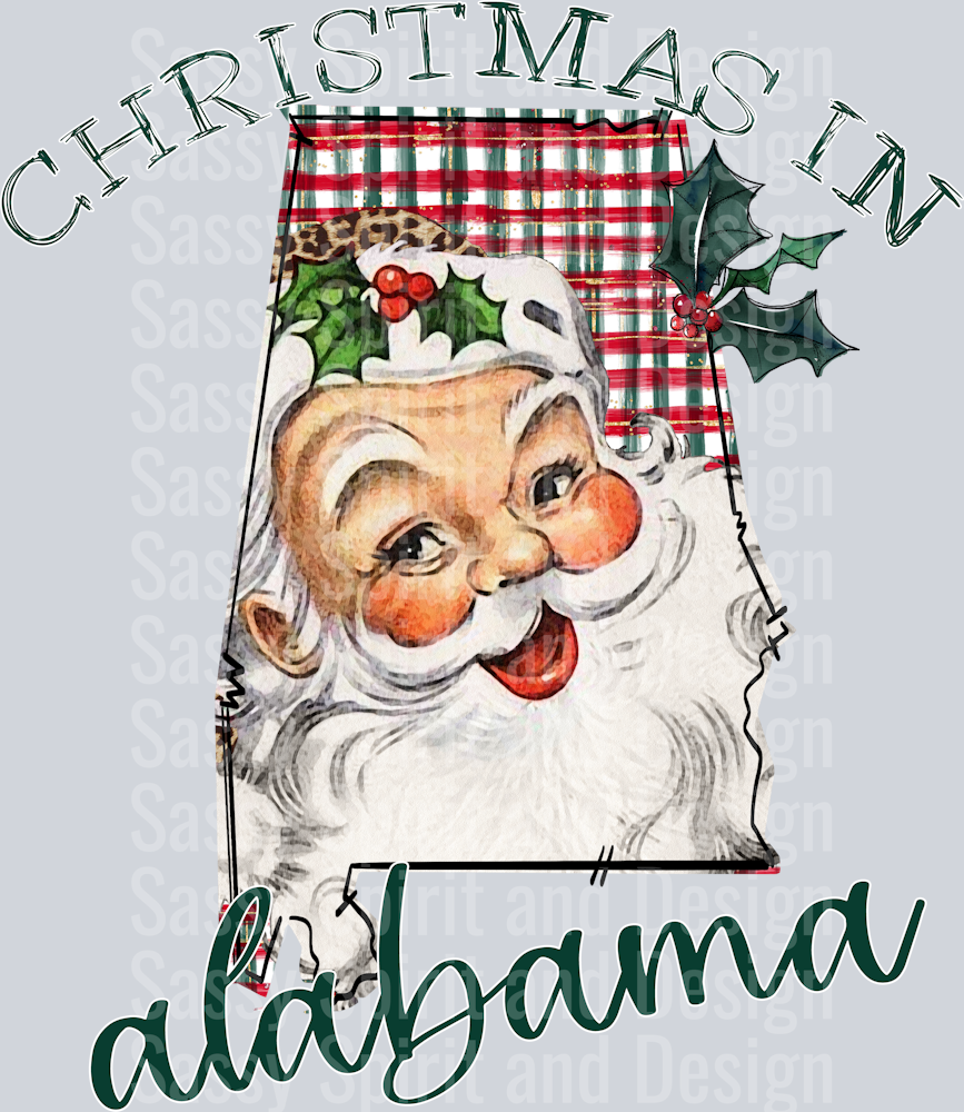 Christmas in State Santa State Set ALABAMA