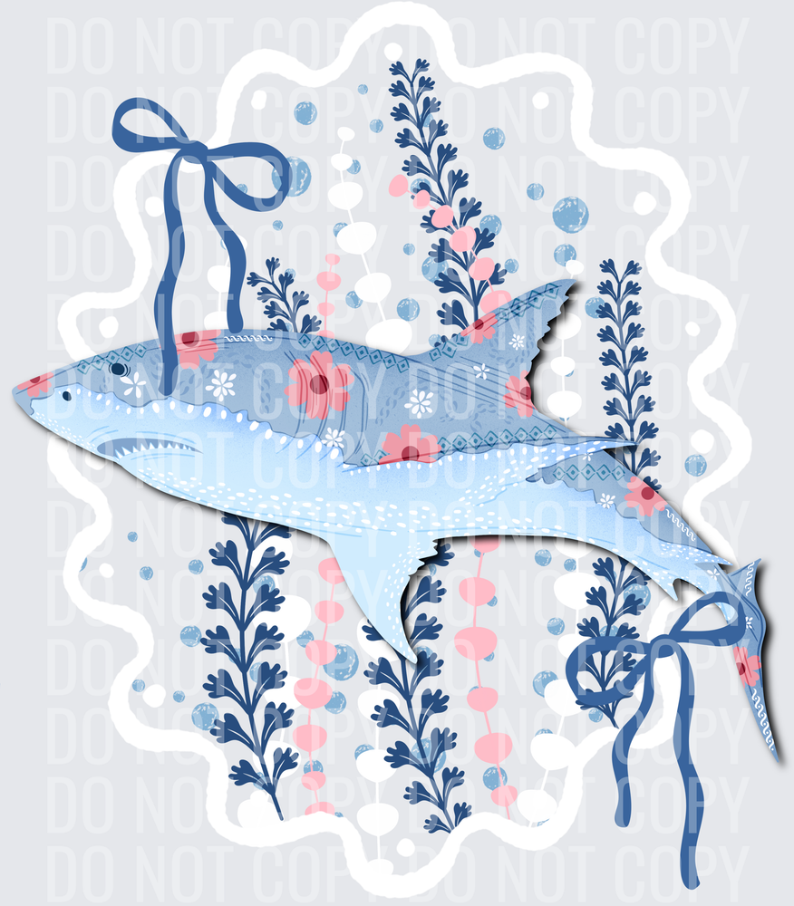 Floral shark no background