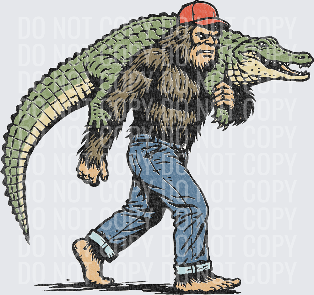 Bigfoot-Carrying-Alligator-Swamp-Sasquatch-Distressed