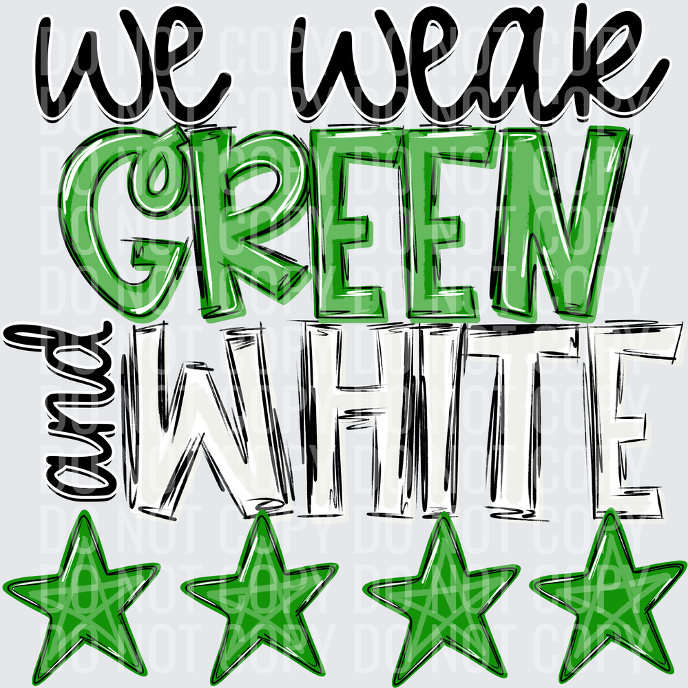 green and white
