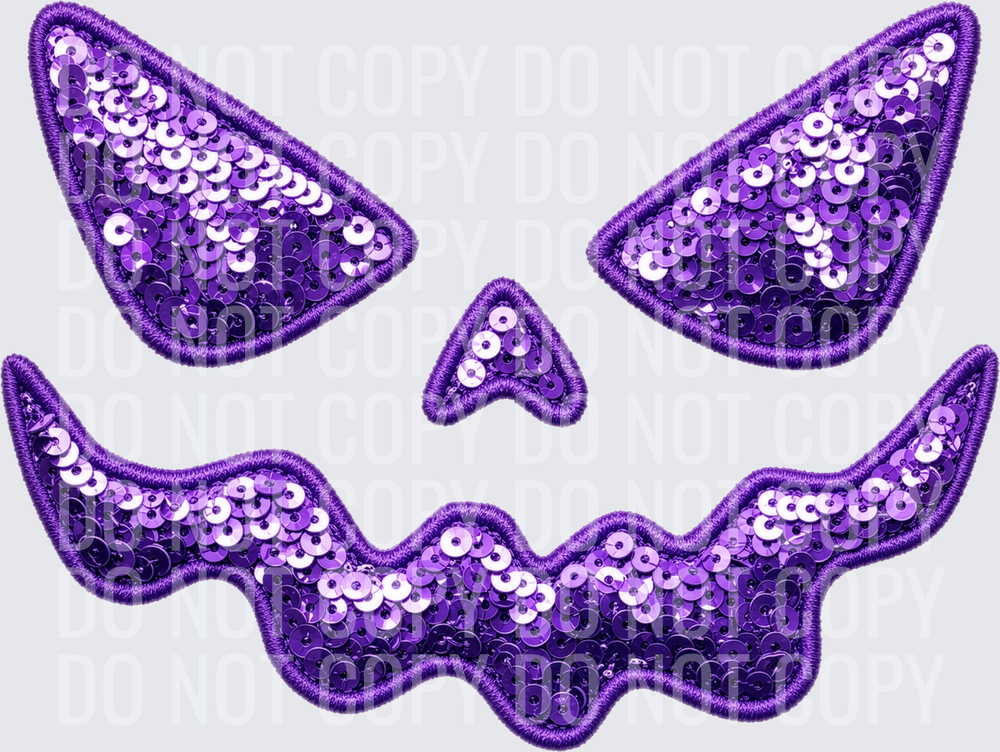 purple sequin pumpkin face hwds