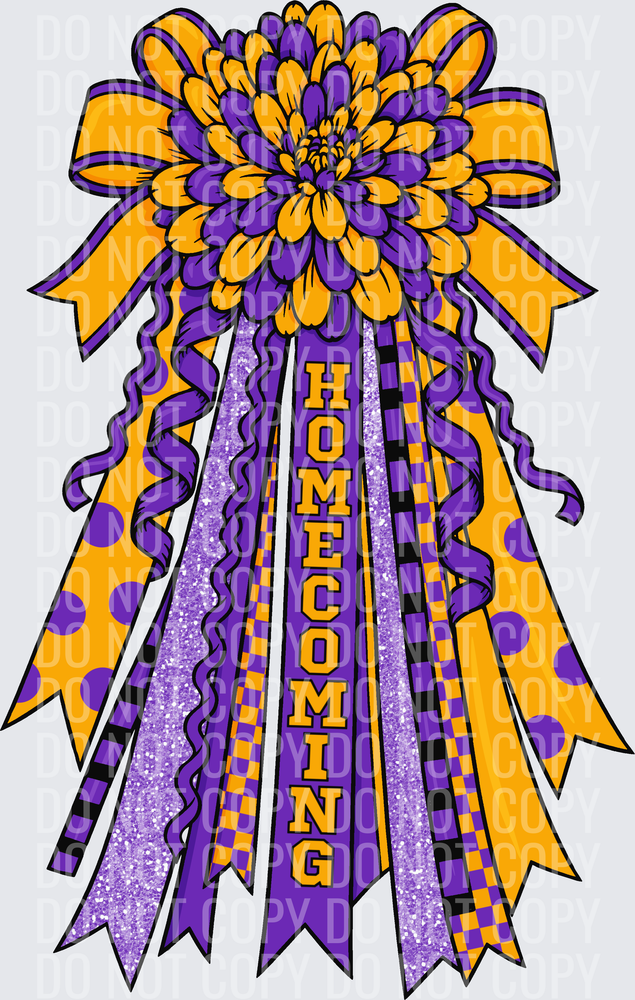 Homecoming_Mum purple gold