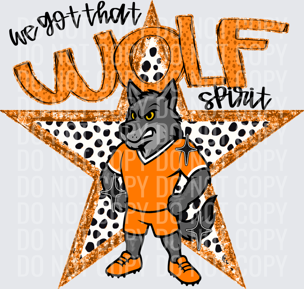KayndiDesigns 09.26 We Got That Spirit Wolf Orange
