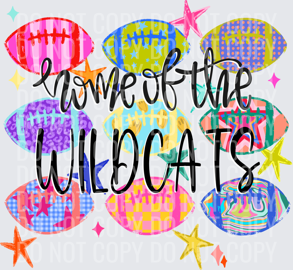 WILDCATS Neon Football Collage