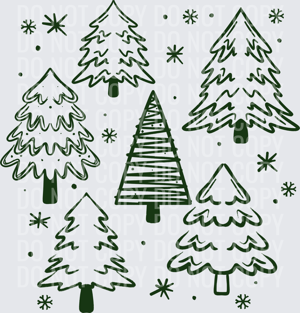 Trees Collage Green