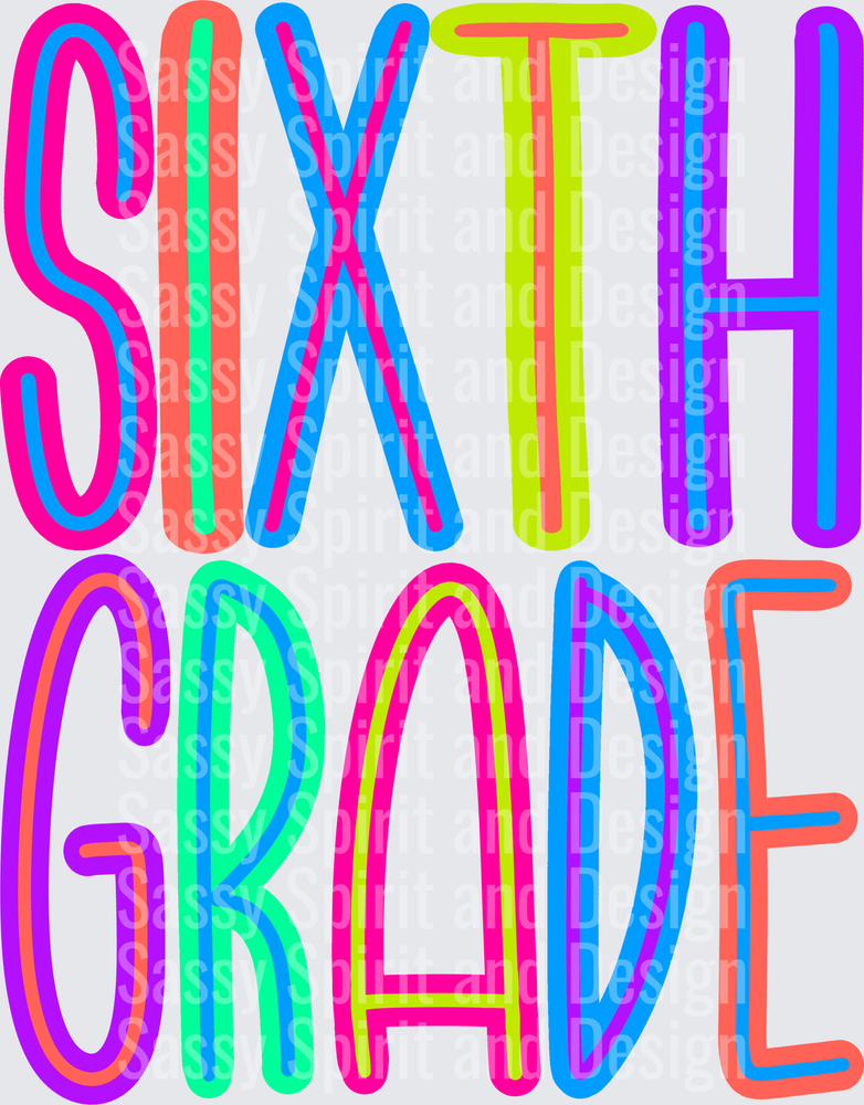 Back to School Brights SIXTH Grade