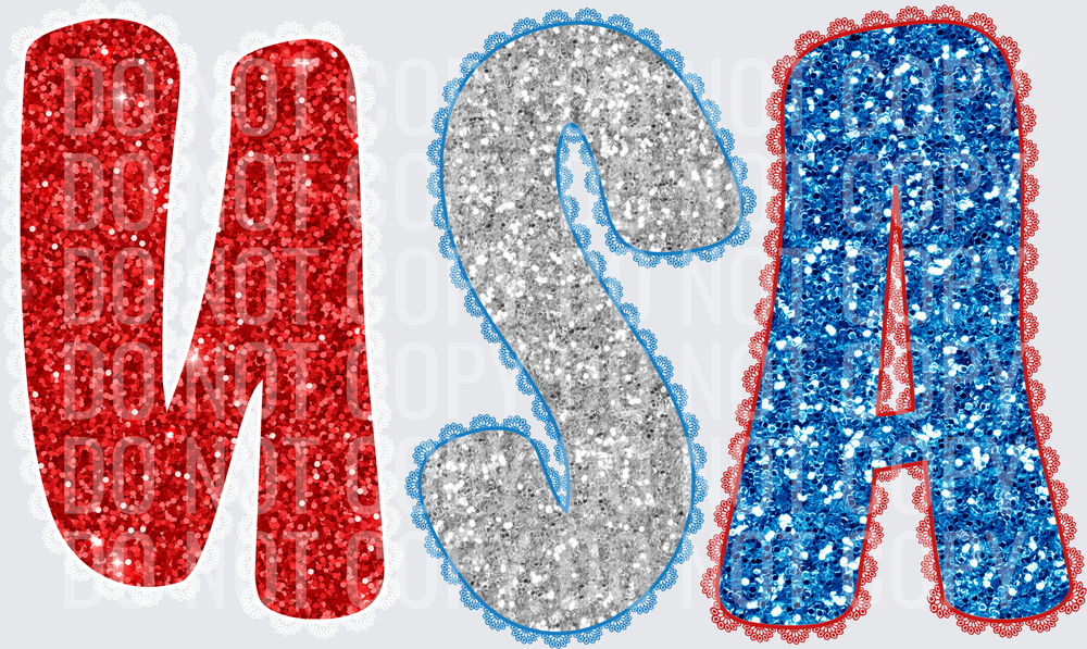 USA lace glitter