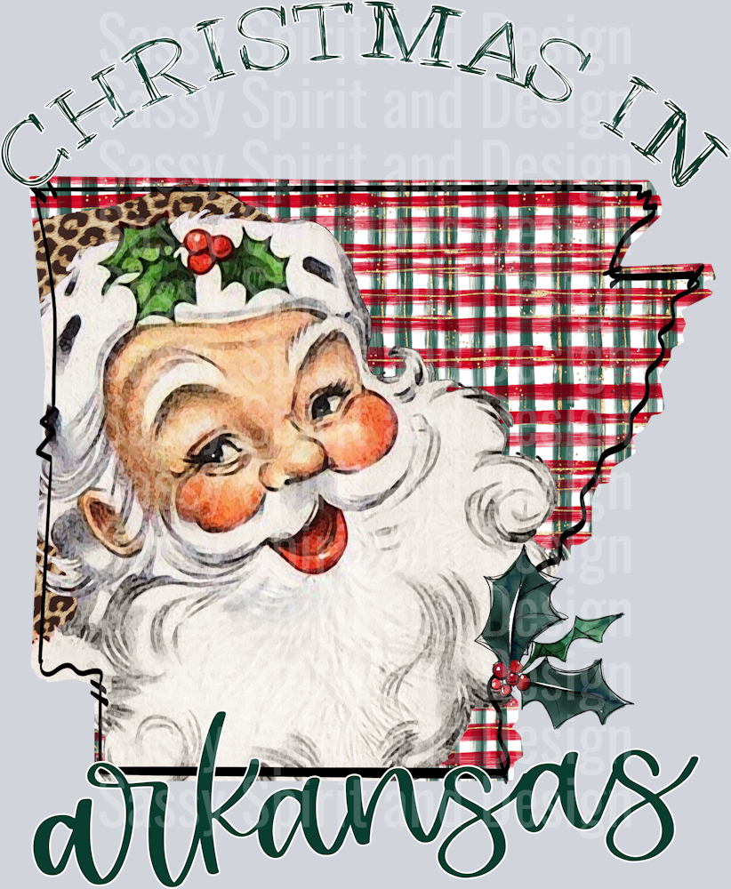 Christmas in State Santa State Set ARKANSAS