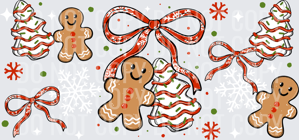 gingerbread tree cake bows 16oz wrap