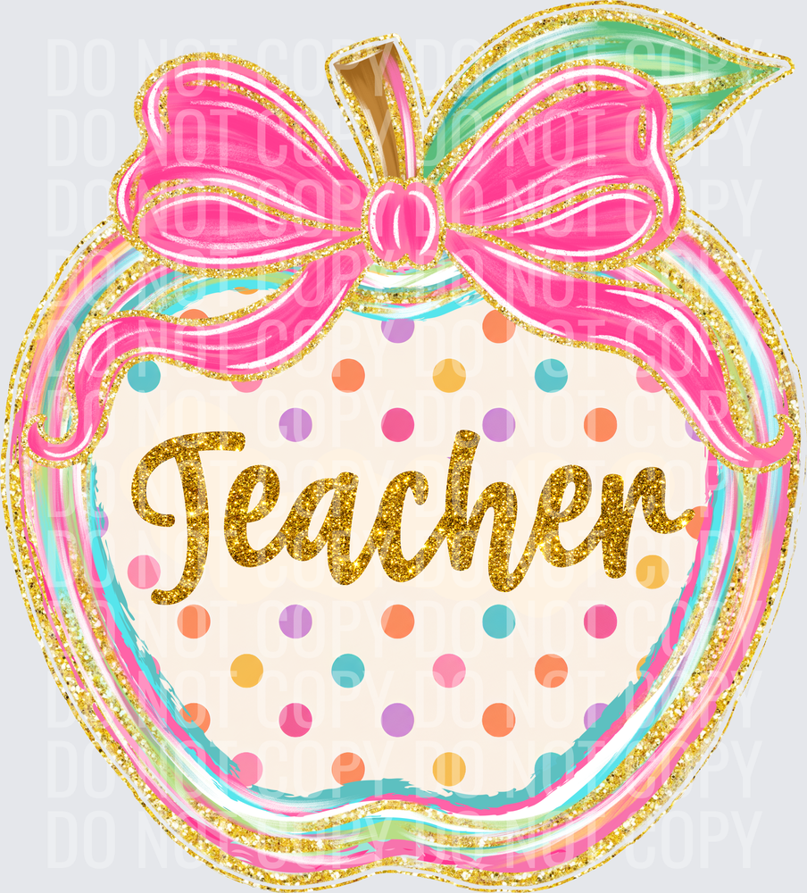 Teacher polka dot apple