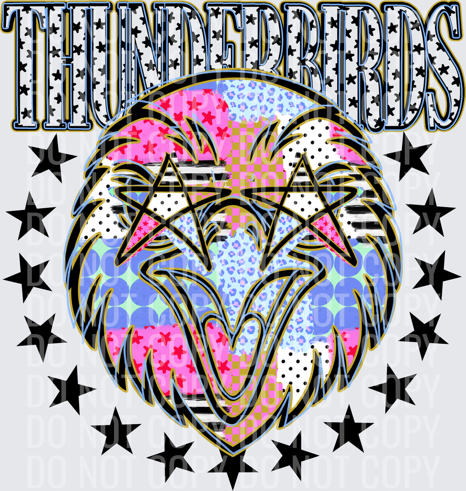 KayndiDesigns 09.26 Patchwork Varisty Stars Thunderbirds