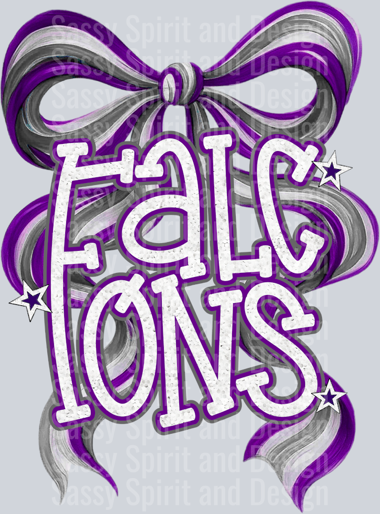 FALCONS PURPLE BOW GLITTER