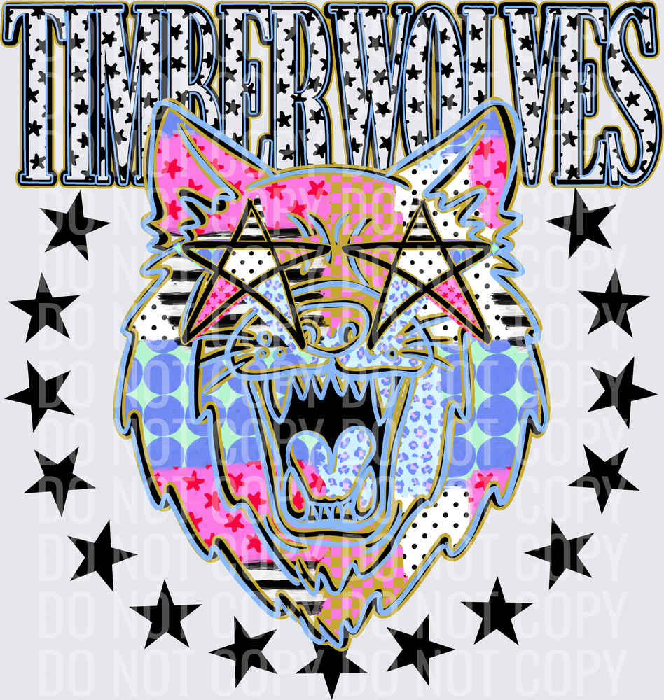 KayndiDesigns 09.26 Patchwork Varisty Stars Timberwolves