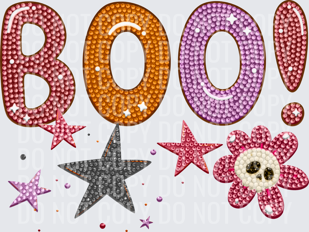 boo faux rhinestone hwds