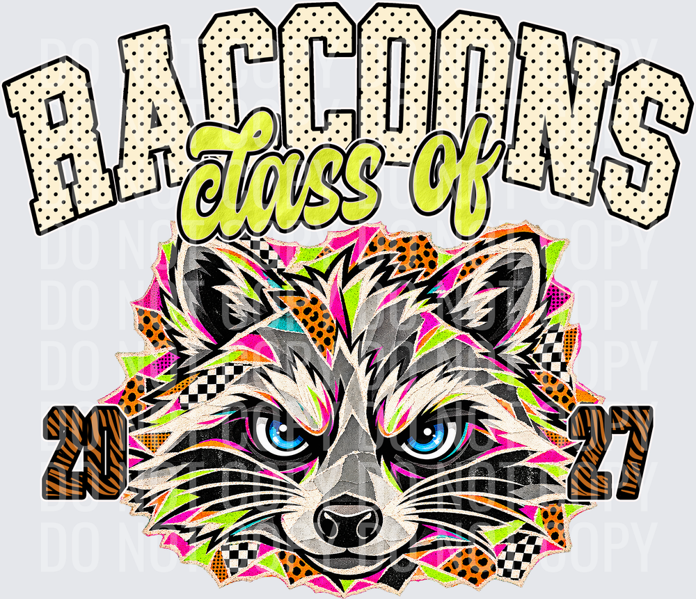 KayndiDesigns 10.26 Class of 2027 Bright Raccoons