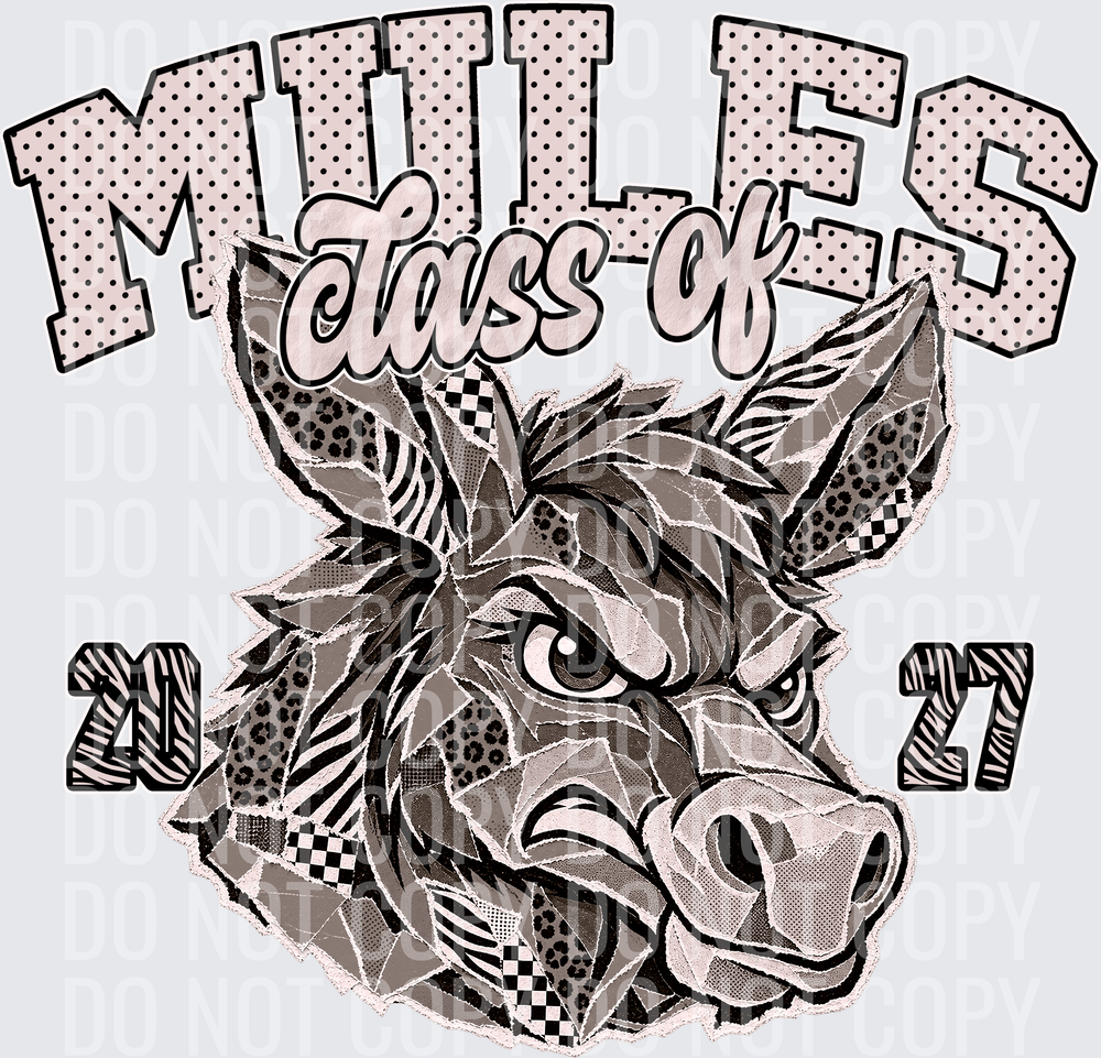 KayndiDesigns 10.26 Class of 2027 Neutral Mules