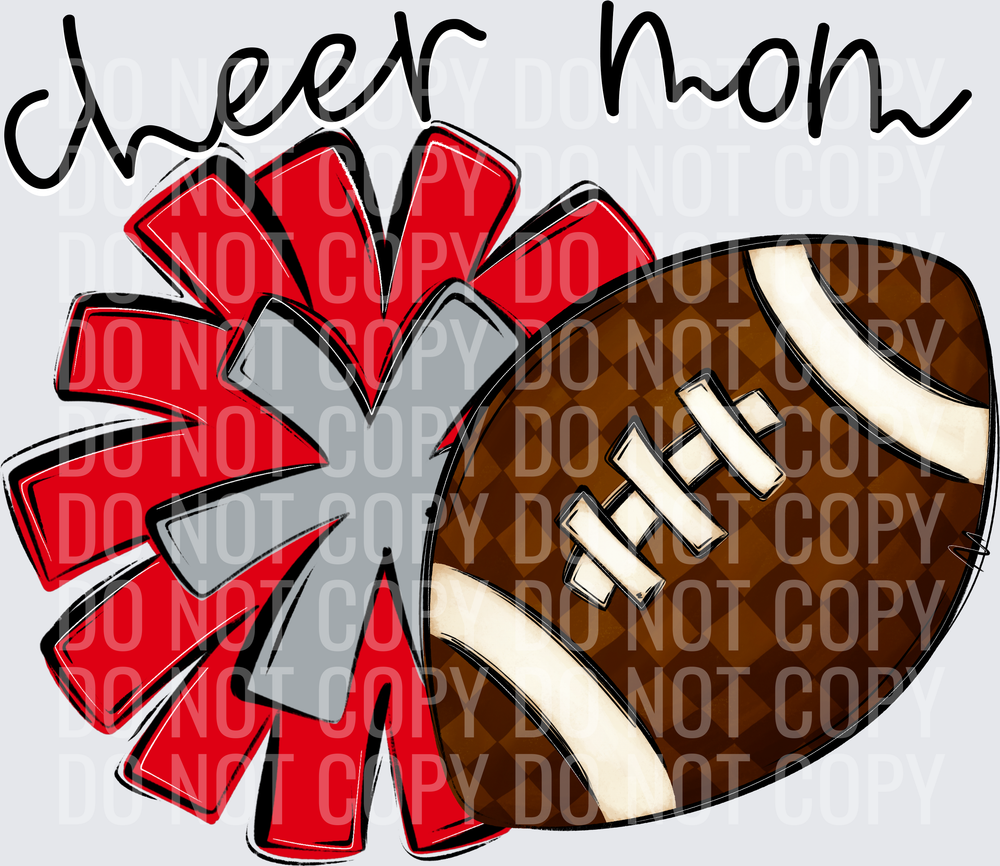 Cheer Mom - CC0926-0022 - Red-Grey