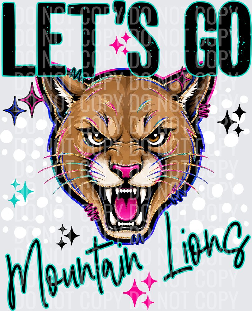 LETS GO MASCOTS MOUNTAIN LIONS