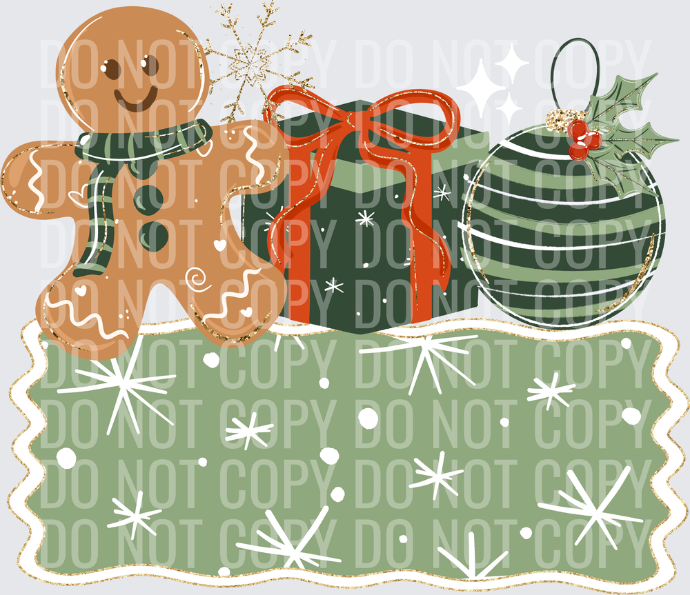 Gingerbread green name plate
