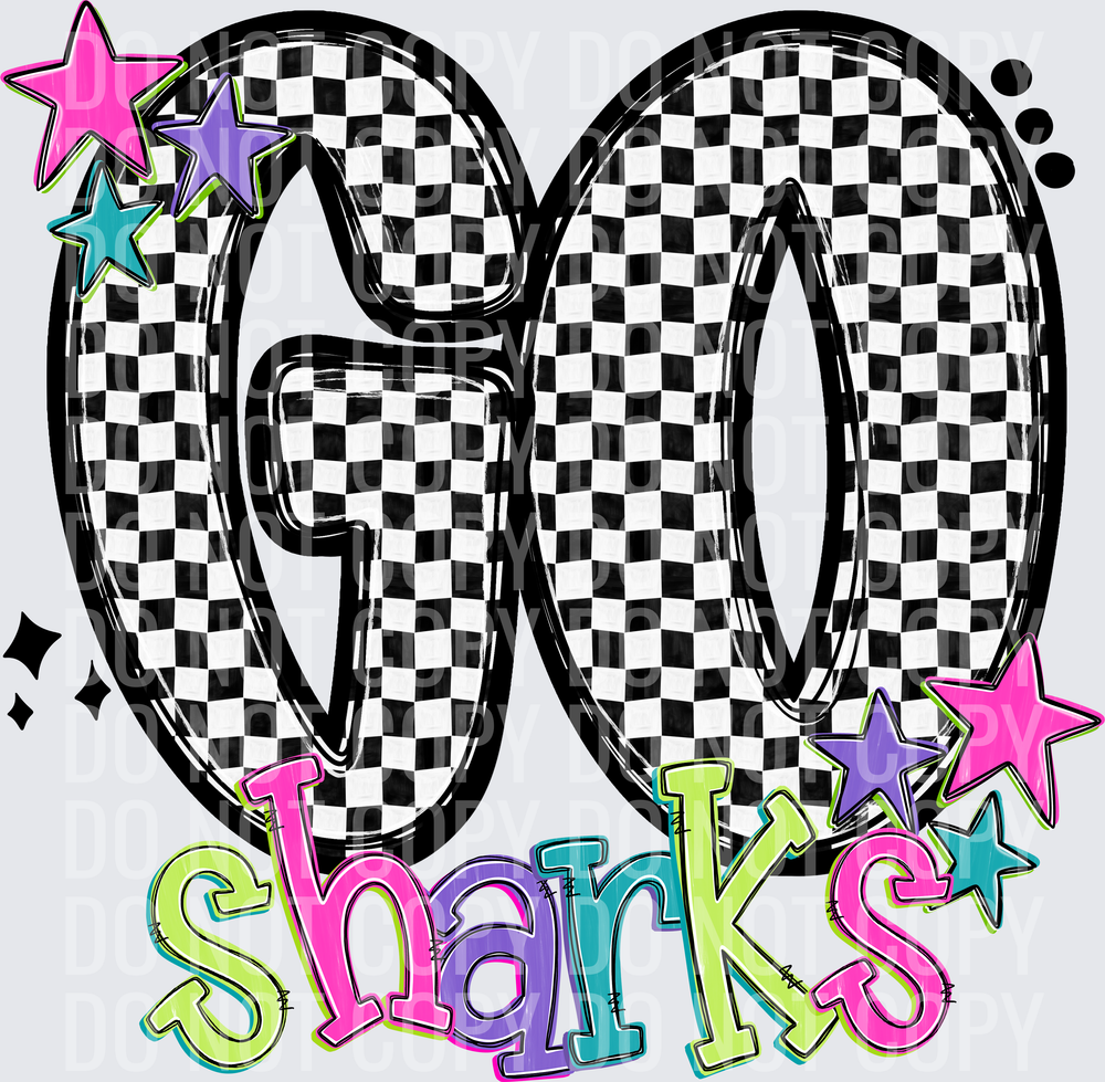 sharksGo Checker Neons 0926-0025