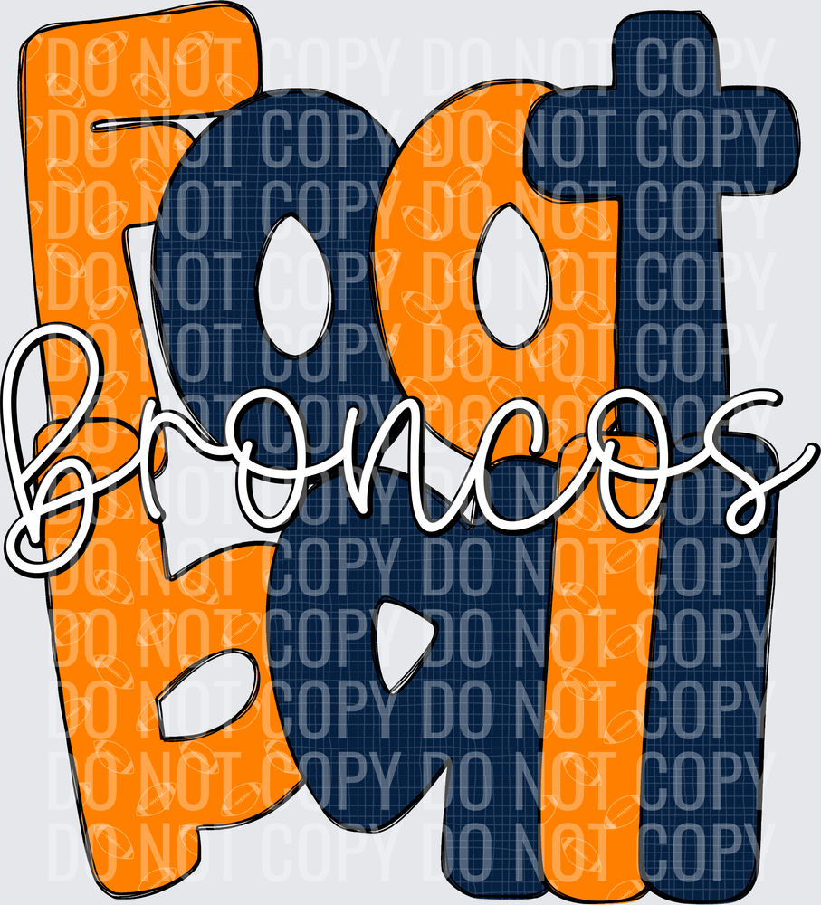BroncosFootballOrangeNavy