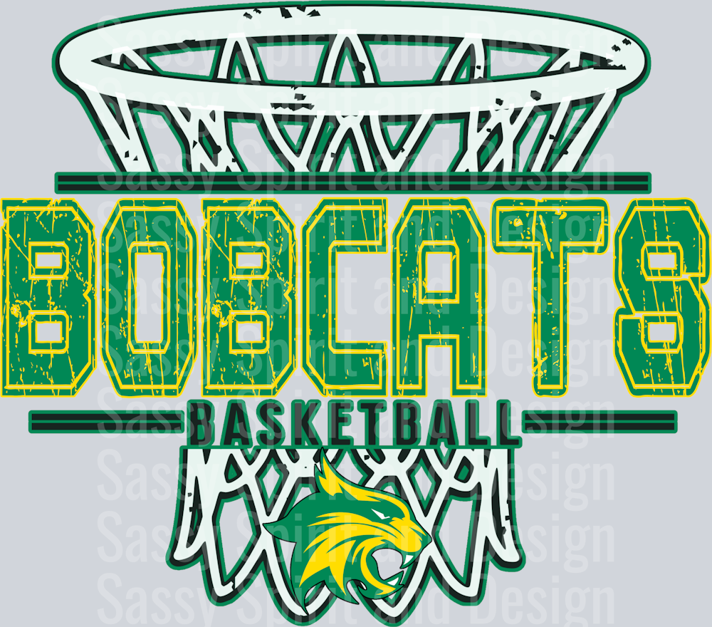 DISTRESSED BASKETBALL NET BENBROOK BOBCATS