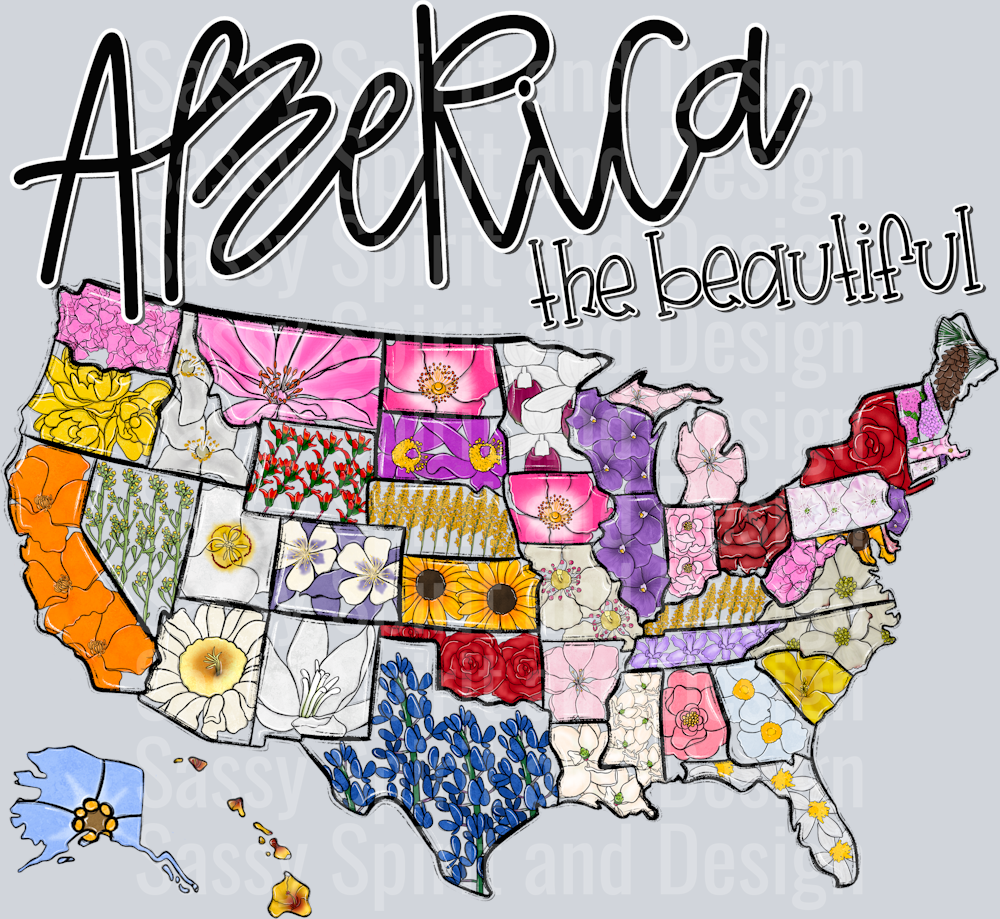 Whimsy America Flower Map