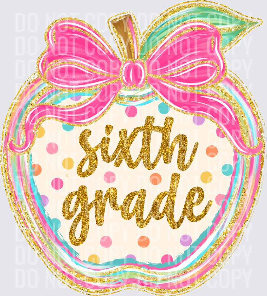 Sixth grade polka dot apple