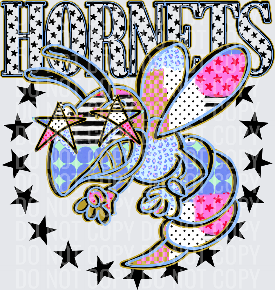 KayndiDesigns 09.26 Patchwork Varisty Stars Hornets