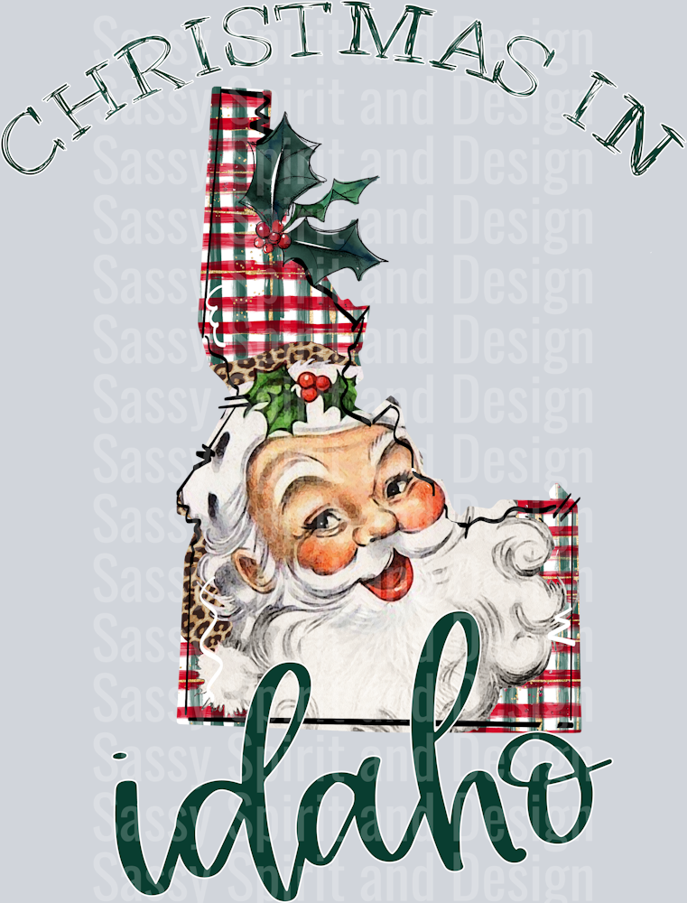 Christmas in State Santa State Set IDAHO
