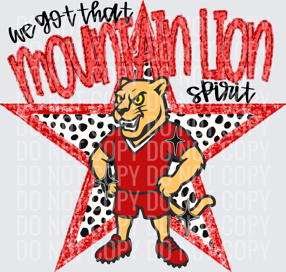 KayndiDesigns 09.26 We Got That Spirit Mountain Lion Red