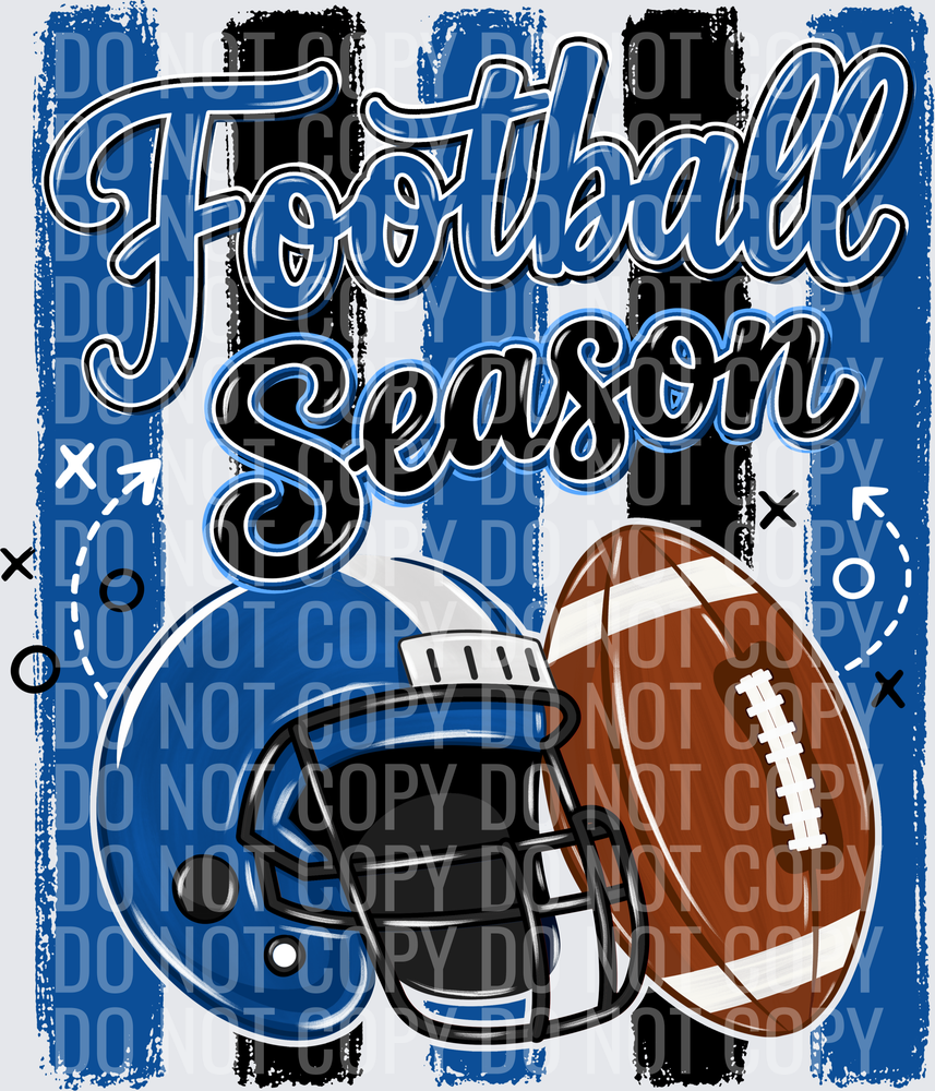 Blue Black White Football Season
