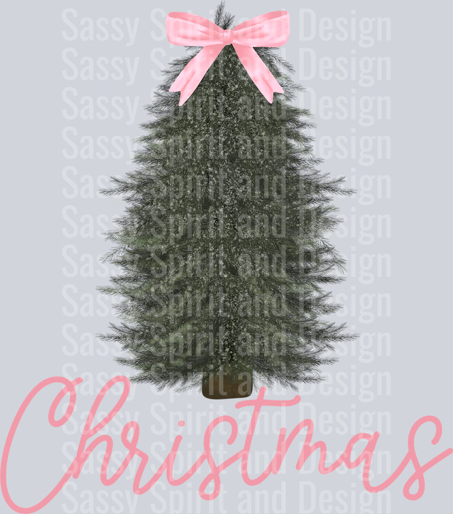Christmas Tree Pink Bow