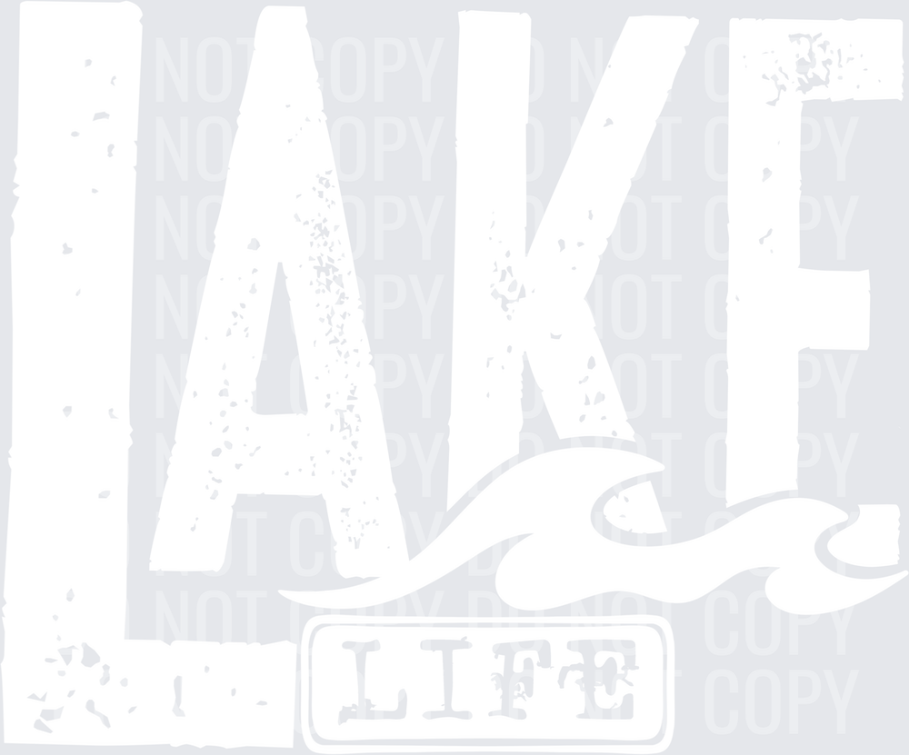 Lake life white single color