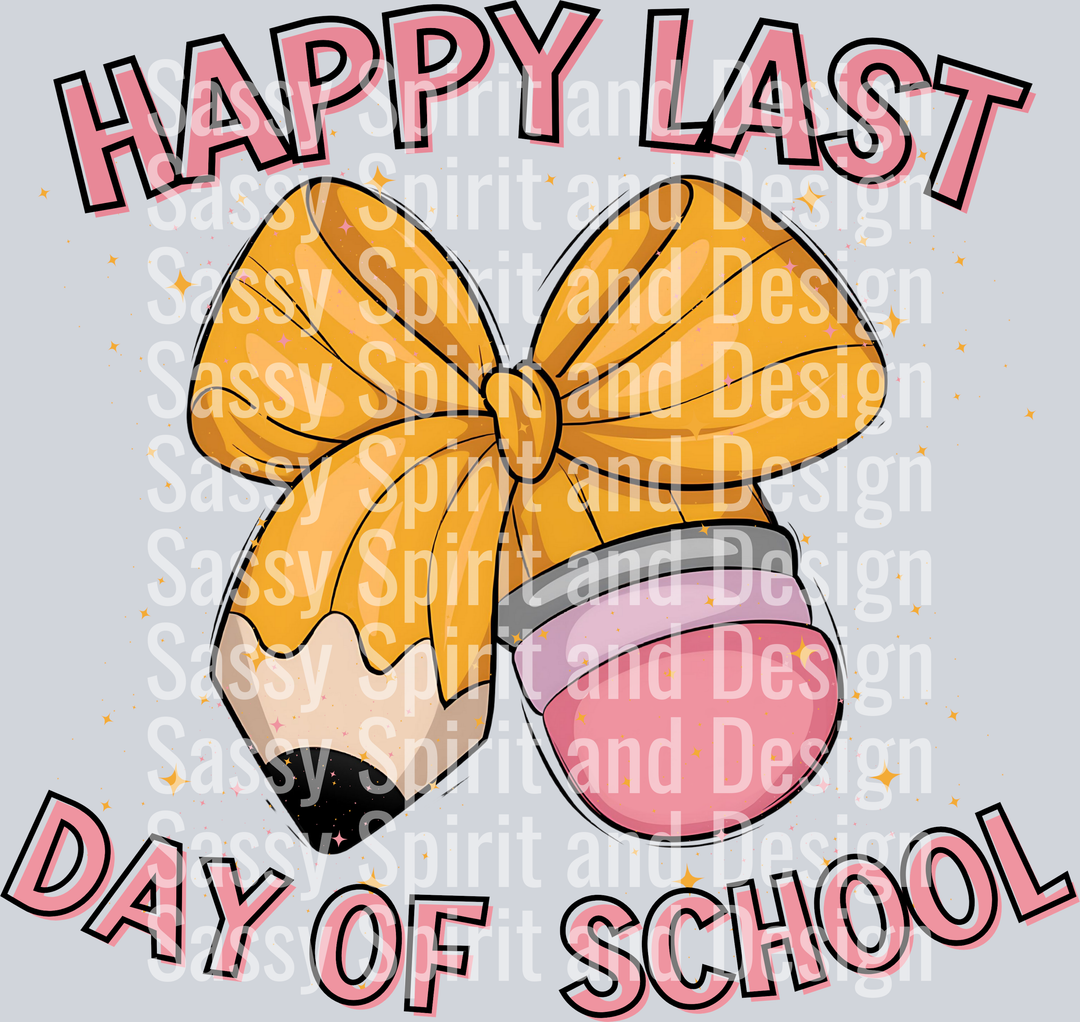 Happy Last Day Of School Pencil Bow