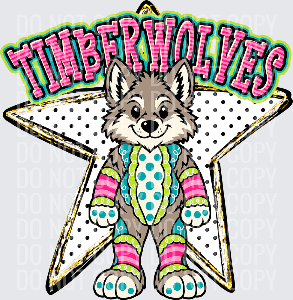 KayndiDesigns 10.26 Pattern Parade Star Timberwolves