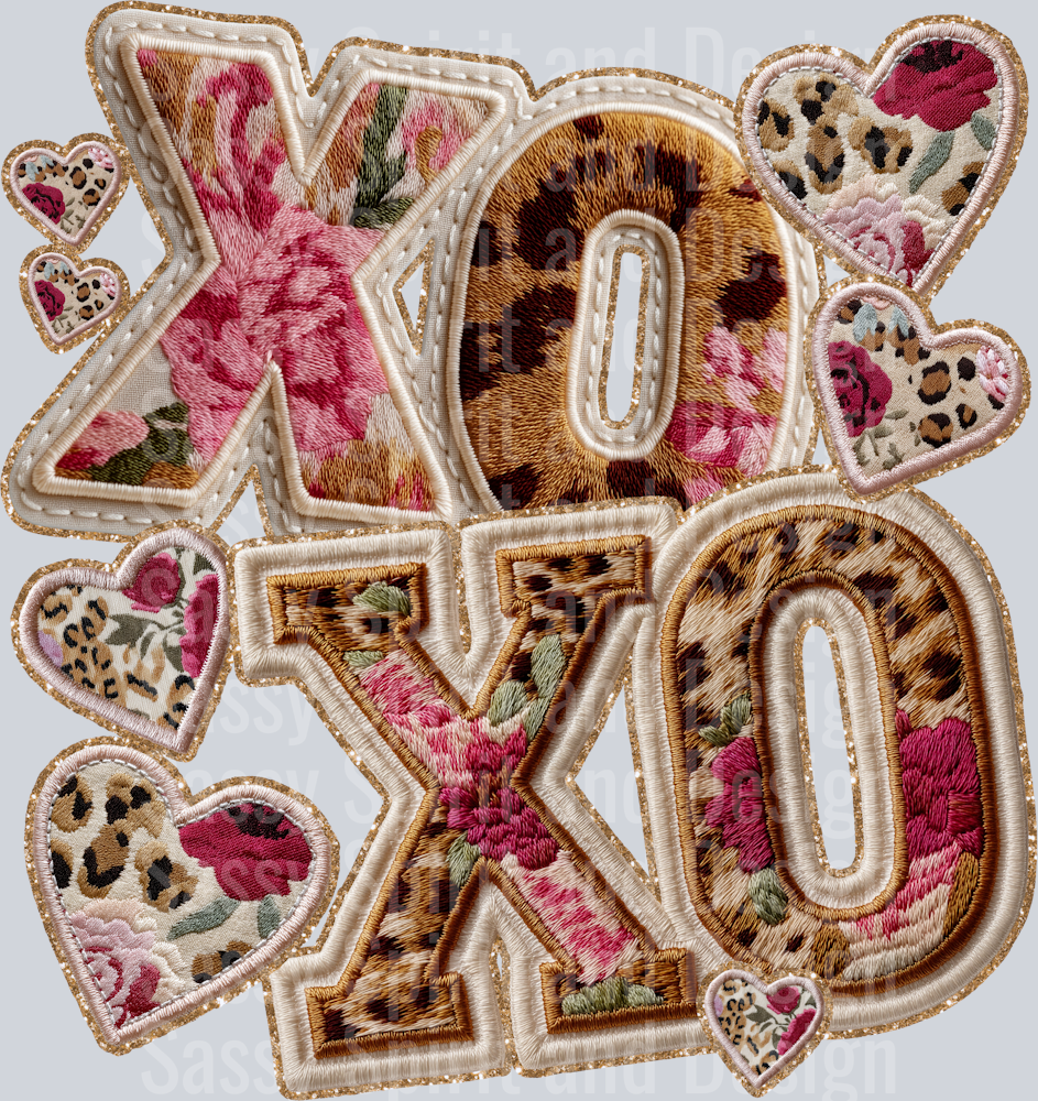 XO XO FAUX APPLIQUE
