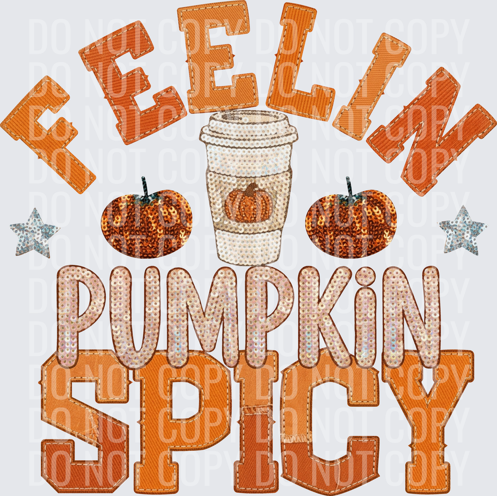 feelin pumpkin spicy faux emb hwds