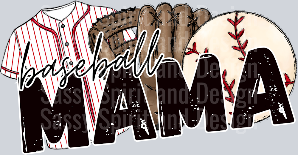baseball mama red