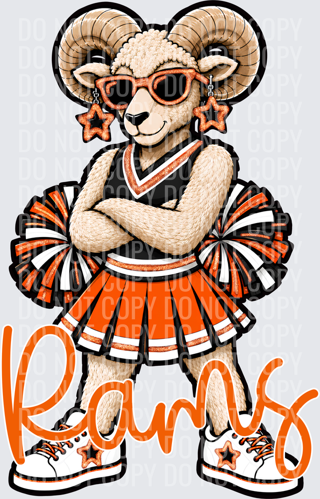 Rams Cheer Orange Black