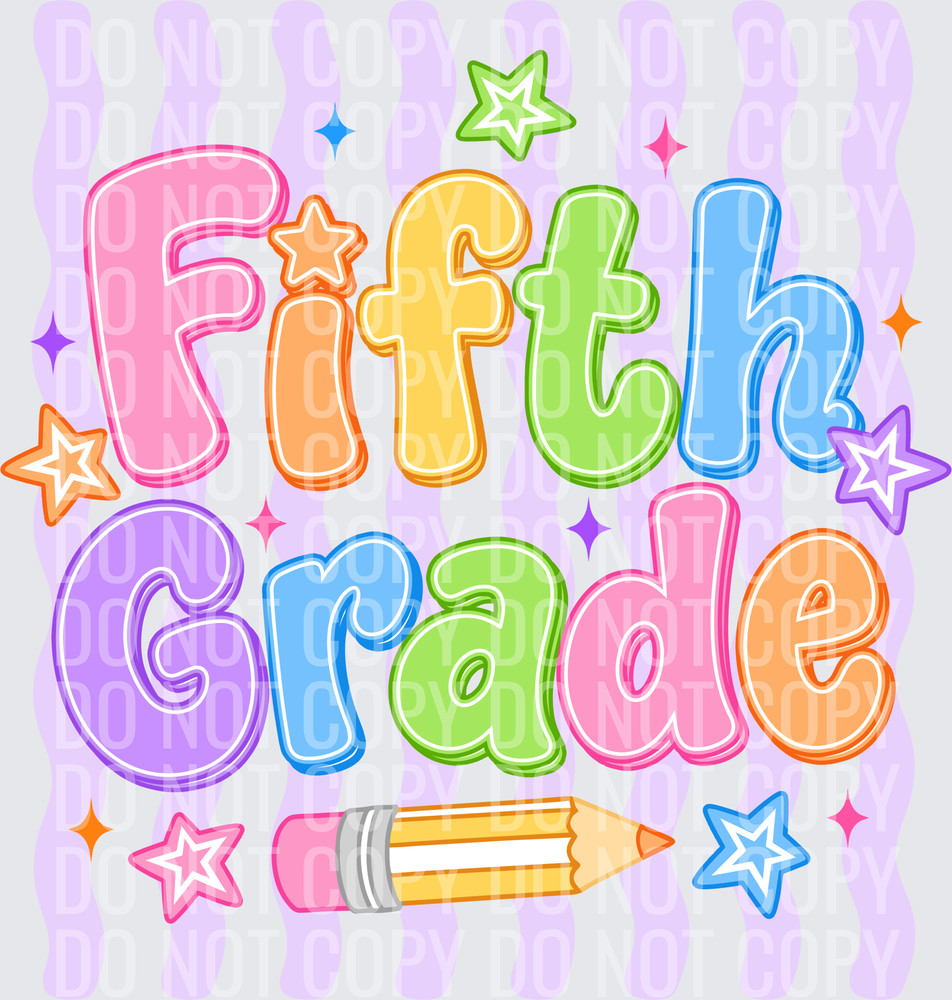 Purple Wavy Fifth Grade