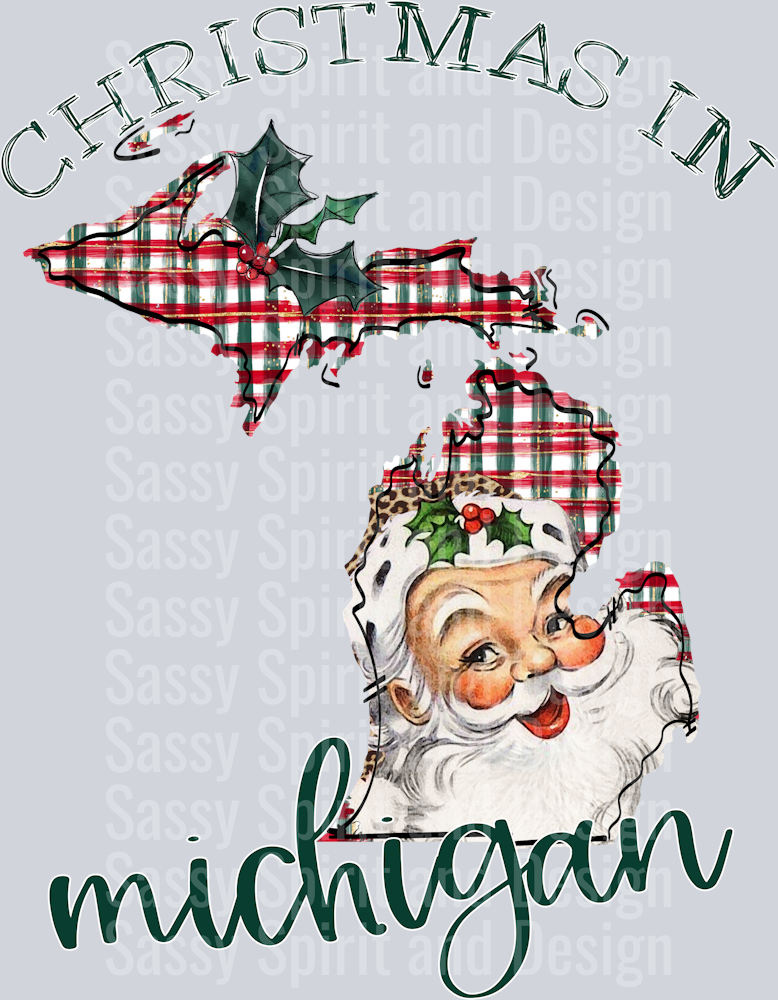 Christmas in State Santa State Set MICHIGAN