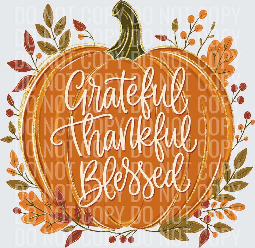 Grateful Thankful Blessed Pumpkin