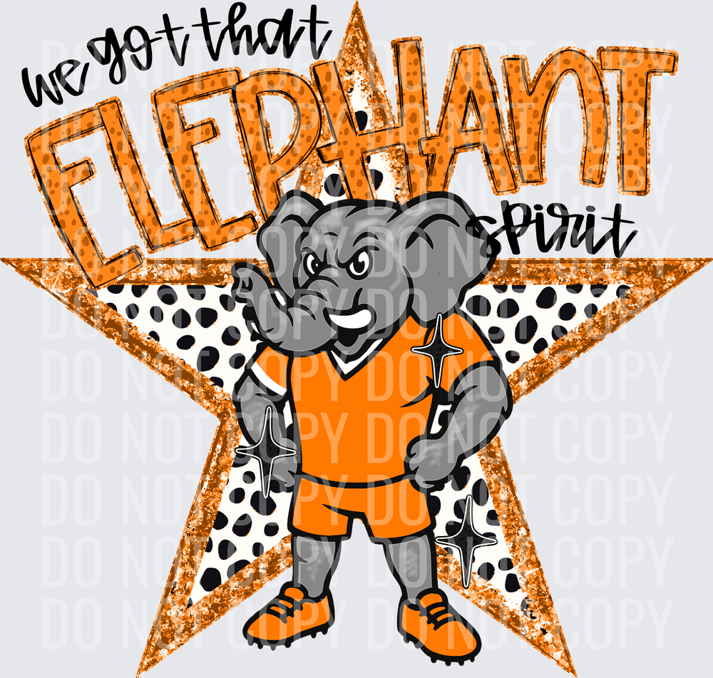 KayndiDesigns 09.26 We Got That Spirit Elephant Orange