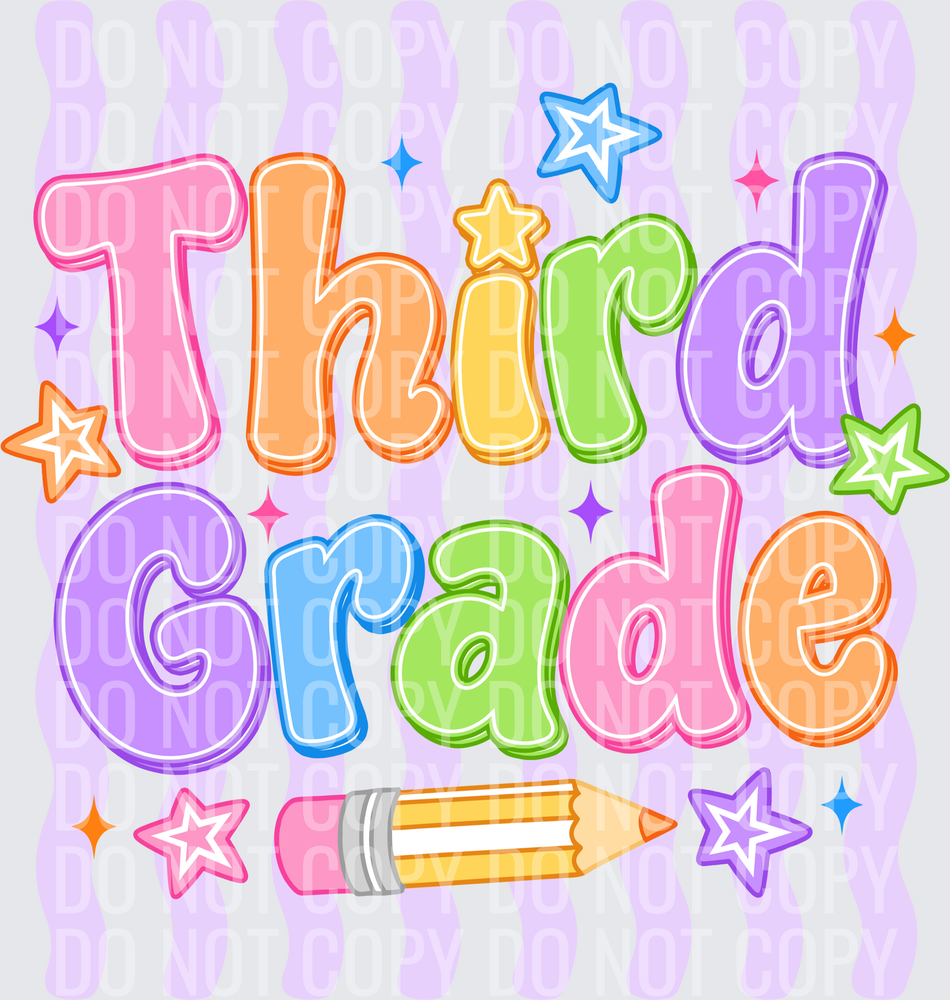 Purple Wavy Third Grade